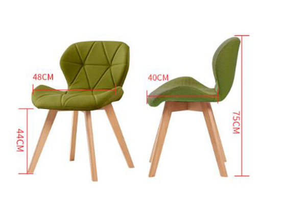 Slip Resistant Beech Dining Chair , Multi Coloured Fabric Dining Chairs