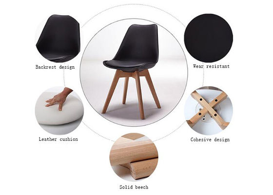 Black Rust Resistant Beech Dining Chair With Curved Padded Seat