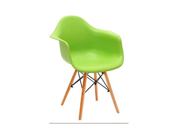 Colorful Wooden Leg Dining Chair Slip Resistant With Waterfall Seat Design